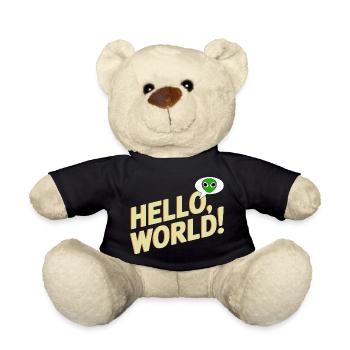 Playful Alien Hello World Design - Teddy Bear - black - Front