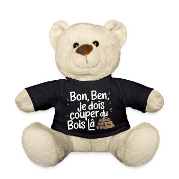 Bon Ben Je dois Couper du bois - Nounours - noir - Devant
