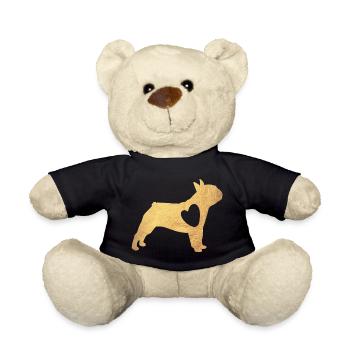 Pug Gold Dog Heart Pug Life Dog Love Fan Walk - Teddy Bear - black - Front