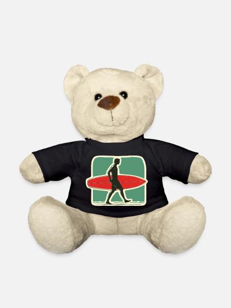 Retro Surfer - Leave the golden days of surfing - Teddy Bear - black