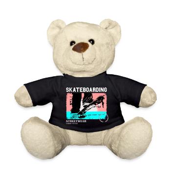 Skateboarding Skate Skater Skateboard Sk8 Vintage - Teddy - Schwarz - Vorne