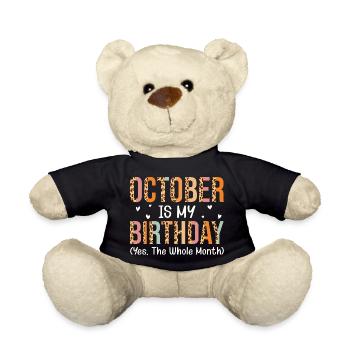 Oktober ist mein Geburtstagsmonat - Teddy - Schwarz - Vorne