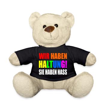 wir haben haltung sie haben hass - Teddy - Schwarz - Vorne