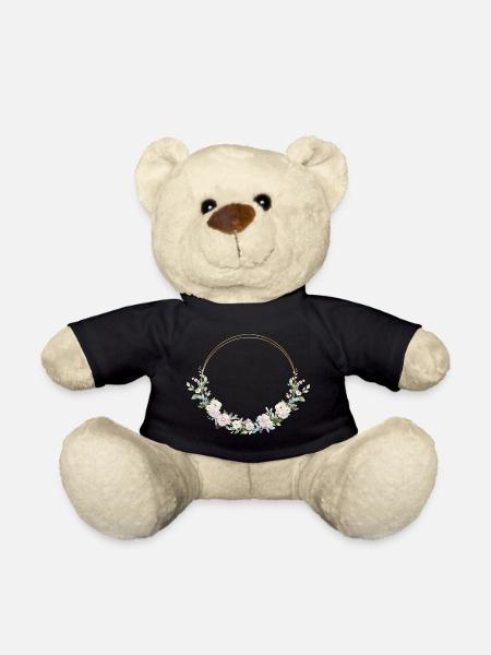 Frühlings-Kranz- personalisierbar - Teddy - Schwarz