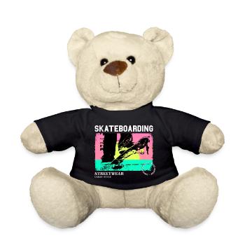 Skateboarding Skate Skater Skateboard Sk8 Vintage - Nounours - noir - Devant