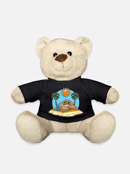 Faultier Strand Palmen Sommer - Teddy - Schwarz