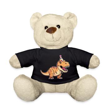 T-Rex Party Dino mit Partyhut - Teddy - Schwarz - Vorne