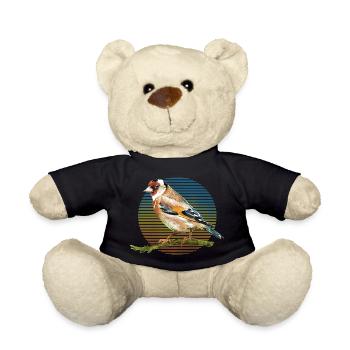 Colorful bird - Teddy Bear - black - Front