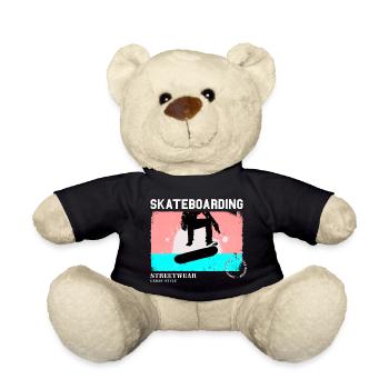 Skateboarding Skate Skater Skateboard Sk8 Vintage - Teddy - Schwarz - Vorne