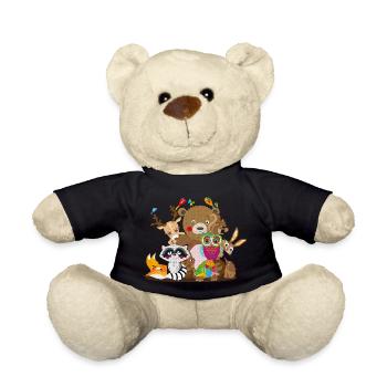 Des amoureux des animaux hauts en couleur unis – De joyeux compagnons de la forêt - Nounours - noir - Devant