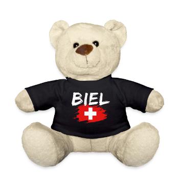 Biel Schweiz Flagge - Teddy - Schwarz - Vorne