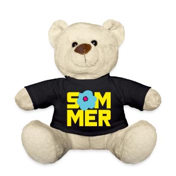 Summer Holiday Holiday Time Flower Blossom - Teddy Bear - black - Front