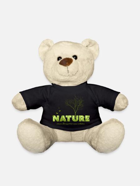 Lebendige Baum- und Naturmotiv für Kleidung - Teddy - Schwarz