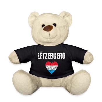 Ich liebe Luxemburg, die Flagge von Luxemburg - Teddy - Schwarz - Vorne