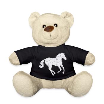 Cheval blanc au galop - Nounours - noir - Devant