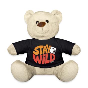 Stay Wild Tiermotiv mit Ratte Design - Teddy - Schwarz - Vorne