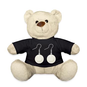 Boucles d’oreilles élégantes en perles - Nounours - noir - Devant