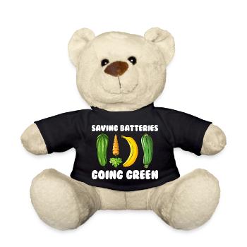 Batterien sparen Umweltfreundlich werden Freche Fr - Teddy - Schwarz - Vorne