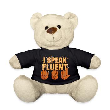 Gehörlos Gehörloser Hörschädigung - Teddy - Schwarz - Vorne