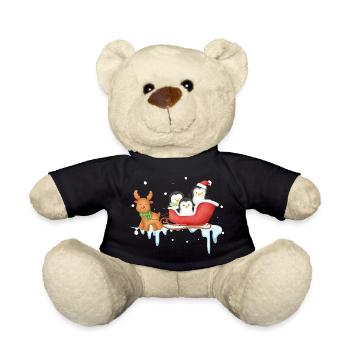 Pinguinschlittenfahrt im Winter Wonderland - Teddy - Schwarz - Vorne