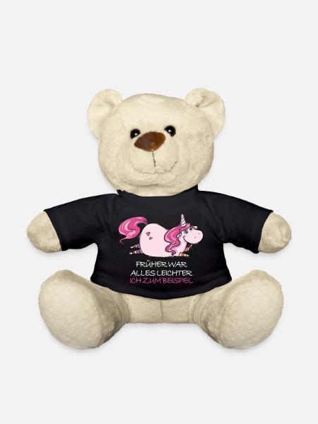Lustige Dickes Einhorn Spruch Molliges Einhorn - Teddy - Schwarz