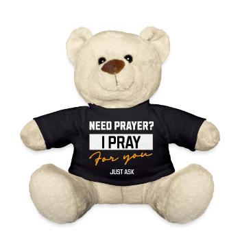 Je prie pour toi Message de prière - Nounours - noir - Devant