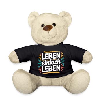 Living simply – Positive life motto Design - Teddy Bear - black - Front