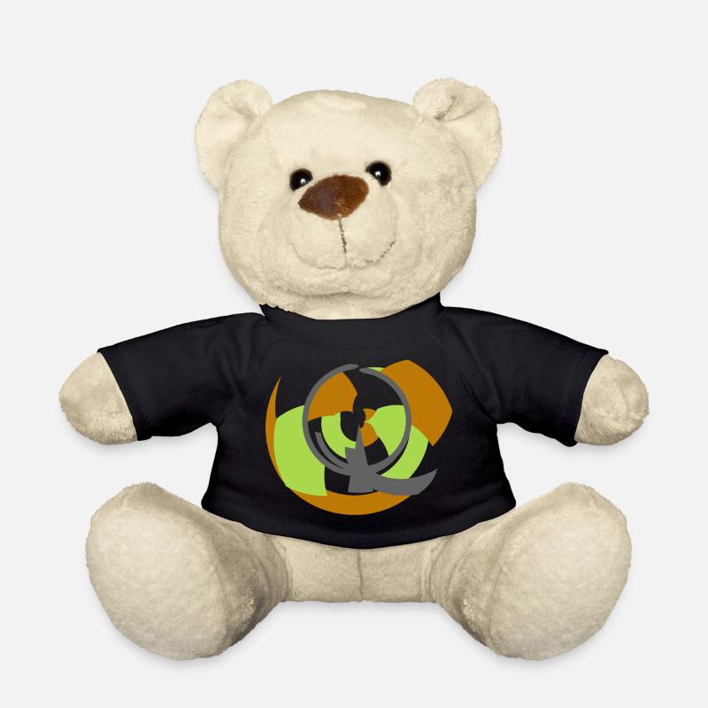 Spiral Orbit Abstract Geometry - Teddy Bear - black