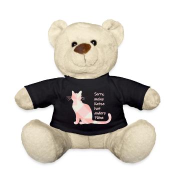 Katzenspruch - Sorry, meine Katze hat andere Pläne - Teddy - Schwarz - Vorne