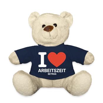 J’aime Temps de travail Fraude Pas de crime Bureau de l’emploi - Nounours - bleu marine - Devant