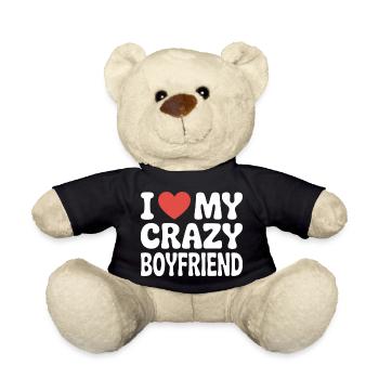 I love my crazy boyfriend Liebe meinen Freund - Teddy - Schwarz - Vorne