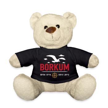 Nordsee Urlaub BORKUM INSEL Borkumer Lustiges - Teddy - Schwarz - Vorne