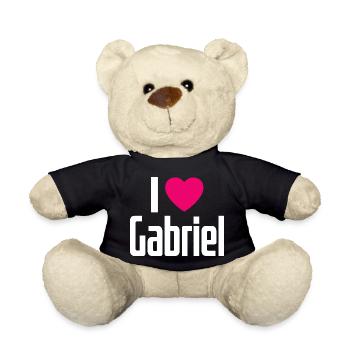 I Love Gabriel Pink Heart I Love Gabriel - Teddy Bear - black - Front