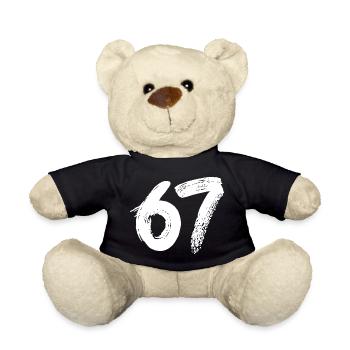 67 White Paint - Teddy Bear - black - Front
