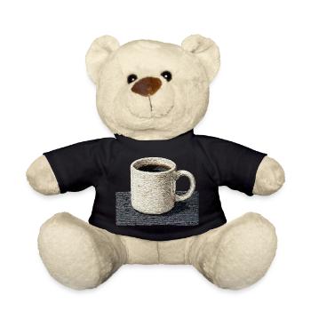 Bestickte Tasse Filterkaffee, langsamer Kaffee (gedruckt) - Teddy - Schwarz - Vorne