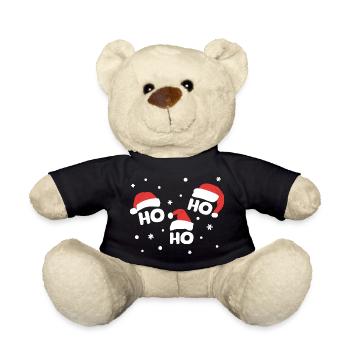 HO HO HO mit Weihnachtsmützen Weihnachtsmann - Teddy - Schwarz - Vorne