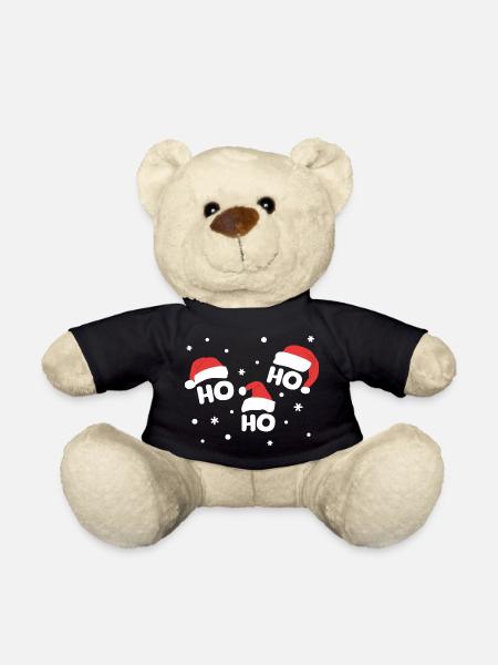 HO HO HO mit Weihnachtsmützen Weihnachtsmann - Teddy - Schwarz