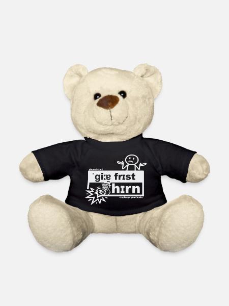 Gier frisst Hirn - phonetic art - Teddy - Schwarz
