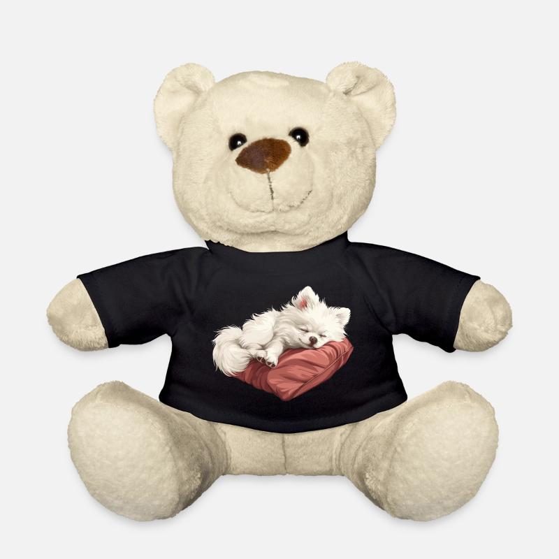 Schlafender Spitz Welpe - Teddy - Schwarz