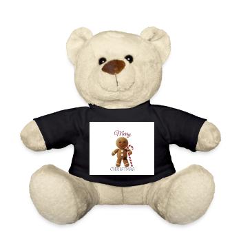 Bonhomme en pain d’épices avec canne de sucre d’orge - Nounours - noir - Devant