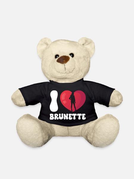 I Love Brunette Herz Silhouette - Teddy - Schwarz