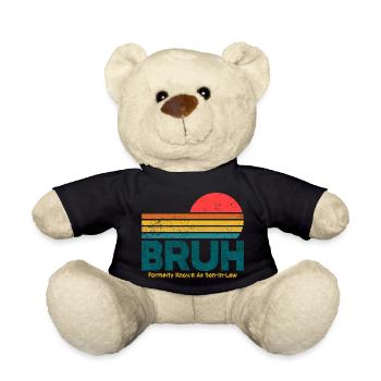 Bruh Sunset Retro Meme Design - Teddy Bear - black - Front