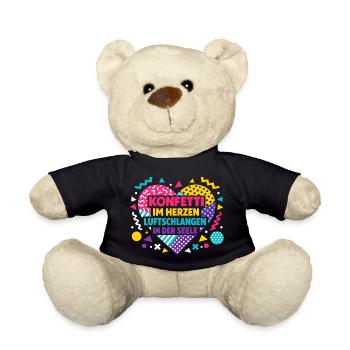 Carnival confetti in the heart - funny gift - Teddy Bear - black - Front