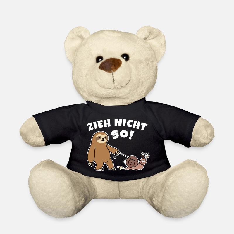 Zieh nicht so! Faultier geht mit Schnecke spaziere - Teddy - Schwarz