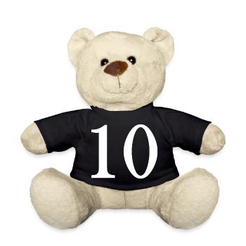 10. 10 YEARS. 10th ANNIVERSARY. 10 YEAR ANNIVERSARY. - Teddy Bear - black - Front