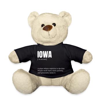 Iowa Bold Typography Statement - Teddy Bear - black - Front