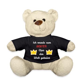 Zum besten Opa der Welt gekrönt - Teddy - Schwarz - Vorne