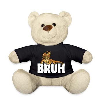 Bruh Bearded Dragon Funny Beardie - Teddy Bear - black - Front