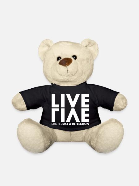 LIVE EVIL Pun Minimalist Humor Design - Teddy Bear - black