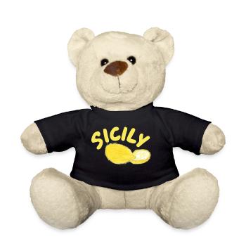 Sicily Lemons Illustration - Sicily - Teddy Bear - black - Front
